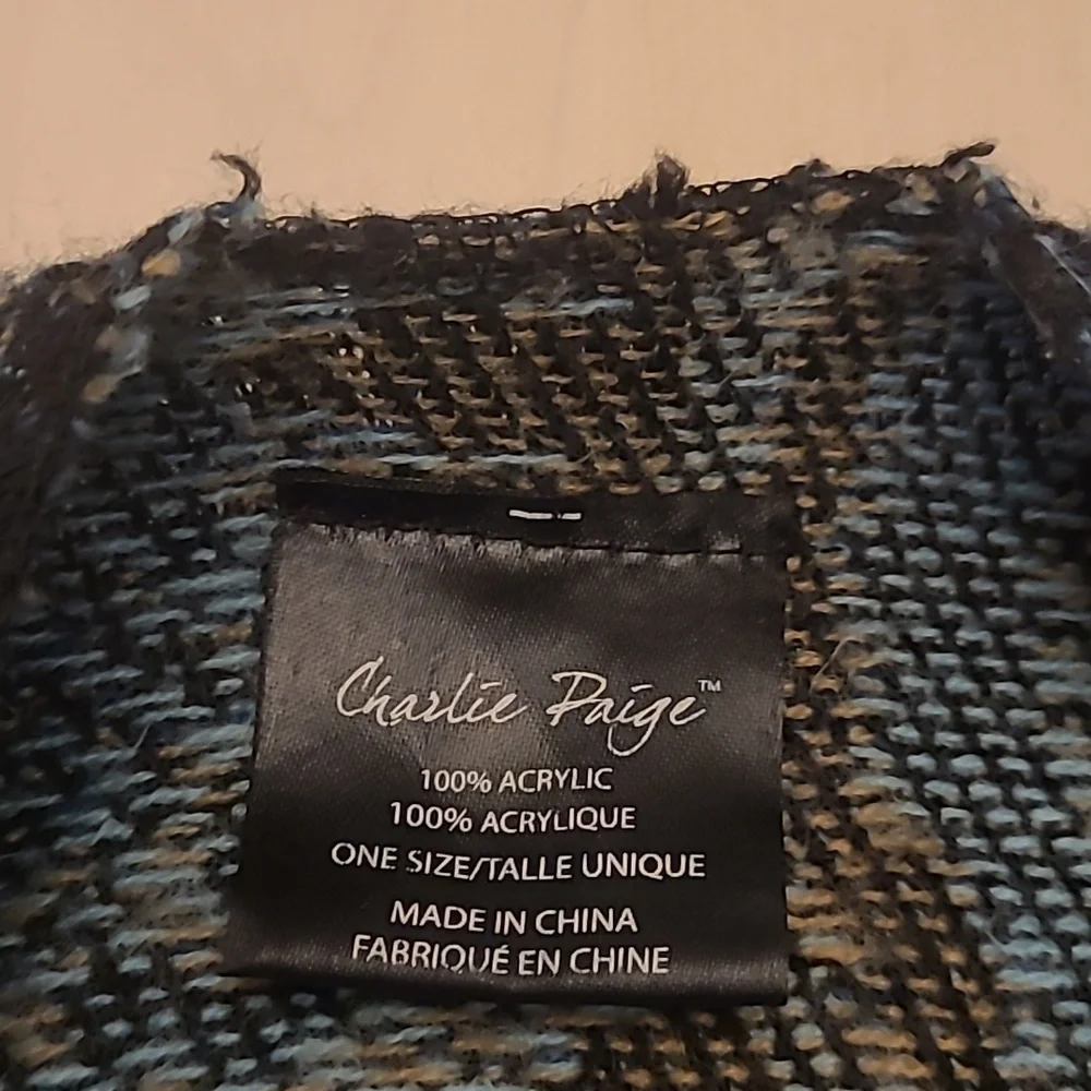 GENTLY WORN Charlie Paige One Size Fits All Paisly Printed Acrylic Fringed Shawl - Picture 3 of 13
